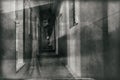 The ghost darkness dirty hall Royalty Free Stock Photo