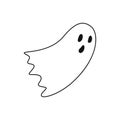 Ghost doodle. Hand drawn vector illustration isolated on white.