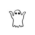 Ghost doodle icon, vector illustration
