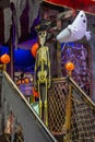 Ghost dummy and pirate skeleton for Halloween interior decoration Royalty Free Stock Photo