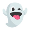 Ghost Emoji Icon Illustration. Disappear Ghoul Vector Symbol Emoticon Design Doodle Vector.