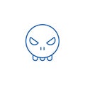 Ghost emoji line icon concept. Ghost emoji flat  vector symbol, sign, outline illustration. Royalty Free Stock Photo