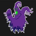 Ghost evil doodle hand drawing for Halloween vector isolated image