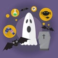 Ghost Flat Icon Halloween Holiday