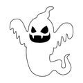 Ghost floating halloween character icon