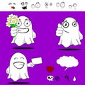 Ghost funny cartoon set6 Royalty Free Stock Photo