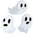 Ghost. Funny flying spirit. Halloween element.