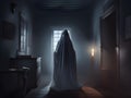 ghost in the ghost house, Ai Generated Royalty Free Stock Photo