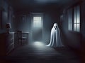 ghost in the ghost house, Ai Generated Royalty Free Stock Photo