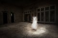 Ghost girl in white appears in the room Royalty Free Stock Photo