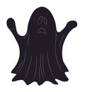 Ghost for halloween drawing silhouette vector