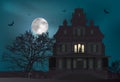 A ghost house in the moonlight for an angst movie