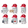 Ghost hunter cartoon glue stick character using camera