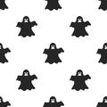 Ghost icon in black style on white background. Black and white magic pattern stock vector illustration. Royalty Free Stock Photo