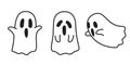 Ghost icon Halloween spooky cartoon illustration character doodle