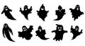 Ghost icons set, halloween ghosts. Festive decor elements vector Royalty Free Stock Photo