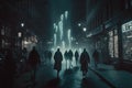 Ghost invasion in dark city street