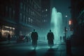 Ghost invasion in dark city street