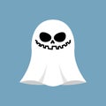 Ghost isolated. White spook on blue background. Halloween object Royalty Free Stock Photo