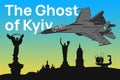Ghost of Kyiv Banner. Russian-Ukrainian War