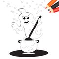 Ghost and magic potion Royalty Free Stock Photo