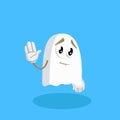 Ghost mascot and background goodbye pose