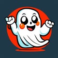 ghost mascot illustration. halloween design template. illustration Generative AI