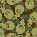 Ghost military Pattern seamless. spook army Background. Protective texture for soldiers and hunters in the style of halloween Royalty Free Stock Photo