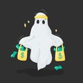 Ghost with money bag Royalty Free Stock Photo