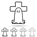 Ghost over the tombstone different shapes icon. Simple thin line, outline  of halloween icons for ui and ux, website or Royalty Free Stock Photo