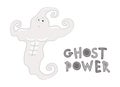 Ghost Power. Cartoon muscular ghost from the gym