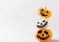 Ghost pumpkin head jack lantern scary smile Royalty Free Stock Photo