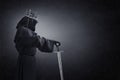 Ghost of a queen or king with medieval sword Royalty Free Stock Photo