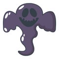 Ghost scaring icon, cartoon style