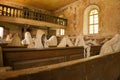 Ghost sculptures in LUKOVA church during open exhibition