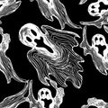 Ghost seamless pattern Royalty Free Stock Photo