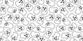 Ghost seamless pattern Halloween isolated spooky cartoon wallpaper background white
