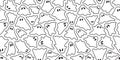 Ghost seamless pattern Halloween spooky camouflage scarf isolated repeat wallpaper tile background devil evil cartoon illus