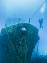 Ghost ship with diver