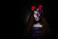 Ghost Fashion make up Woman halloween background empty copy space