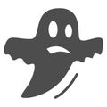 Ghost solid icon, Halloween concept, Halloween specter sign on white background, Flying Ghost icon in glyph style for