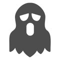 Ghost solid icon, halloween concept, spirit sign on white background, spooky costume for halloween icon in glyph style