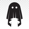 Ghost spooky or apparition haunting Halloween holiday flat vector icon for apps and websites