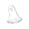 Ghost symbol of Halloween. Spook character of horror. Mystical Nightmare Royalty Free Stock Photo