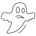 Ghost thin line icon, Halloween concept, Halloween specter sign on white background, Flying Ghost icon in outline style