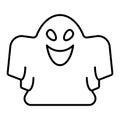 Ghost thin line icon. Halloween ghost vector illustration isolated on white. Phantom outline style design, designed for