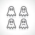 Ghost thin line icon isolated