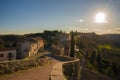 Ghost town of Celleno at sunset in Lazio in Italy Royalty Free Stock Photo