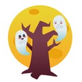 Phantom Forest: A Halloween Ghost Tree Royalty Free Stock Photo
