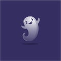 Ghost vampire. Raster illustration in the flat cartoon style Royalty Free Stock Photo